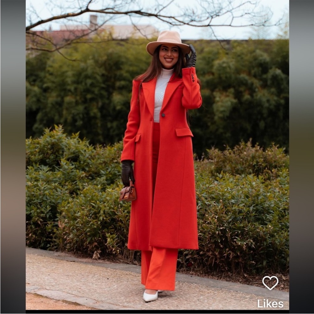 ZARA ORANGE WOOL COAT